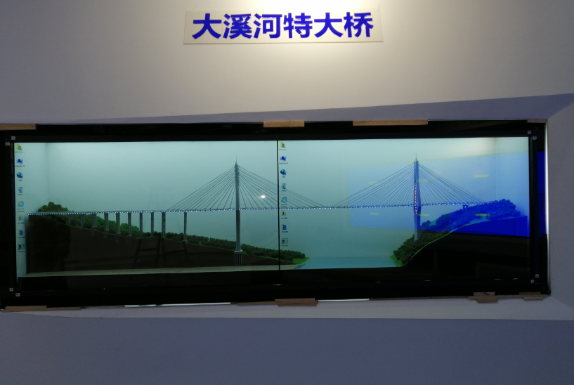 55寸1X2帶觸摸透明液晶屏拼接